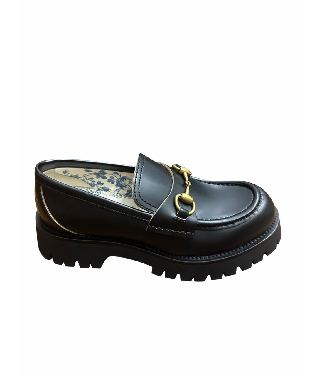 GUCCI Черные лоферы, фото 1