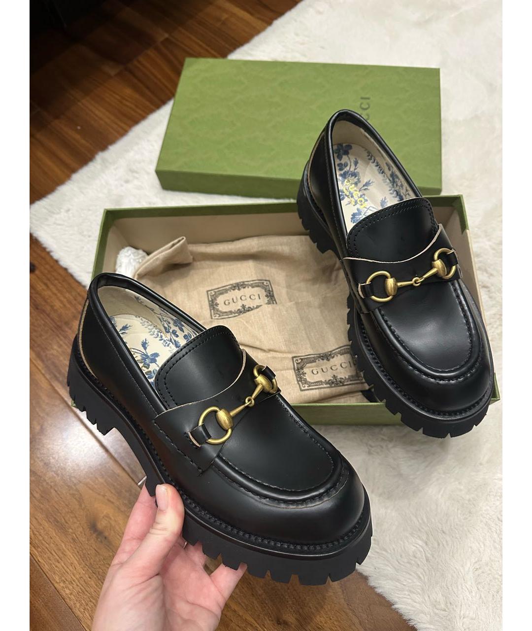 GUCCI Черные лоферы, фото 7