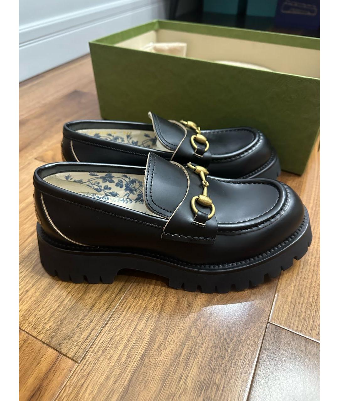 GUCCI Черные лоферы, фото 9