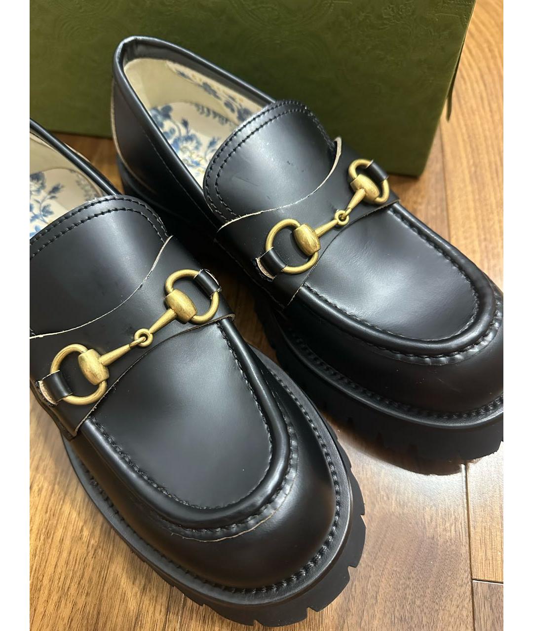 GUCCI Черные лоферы, фото 6