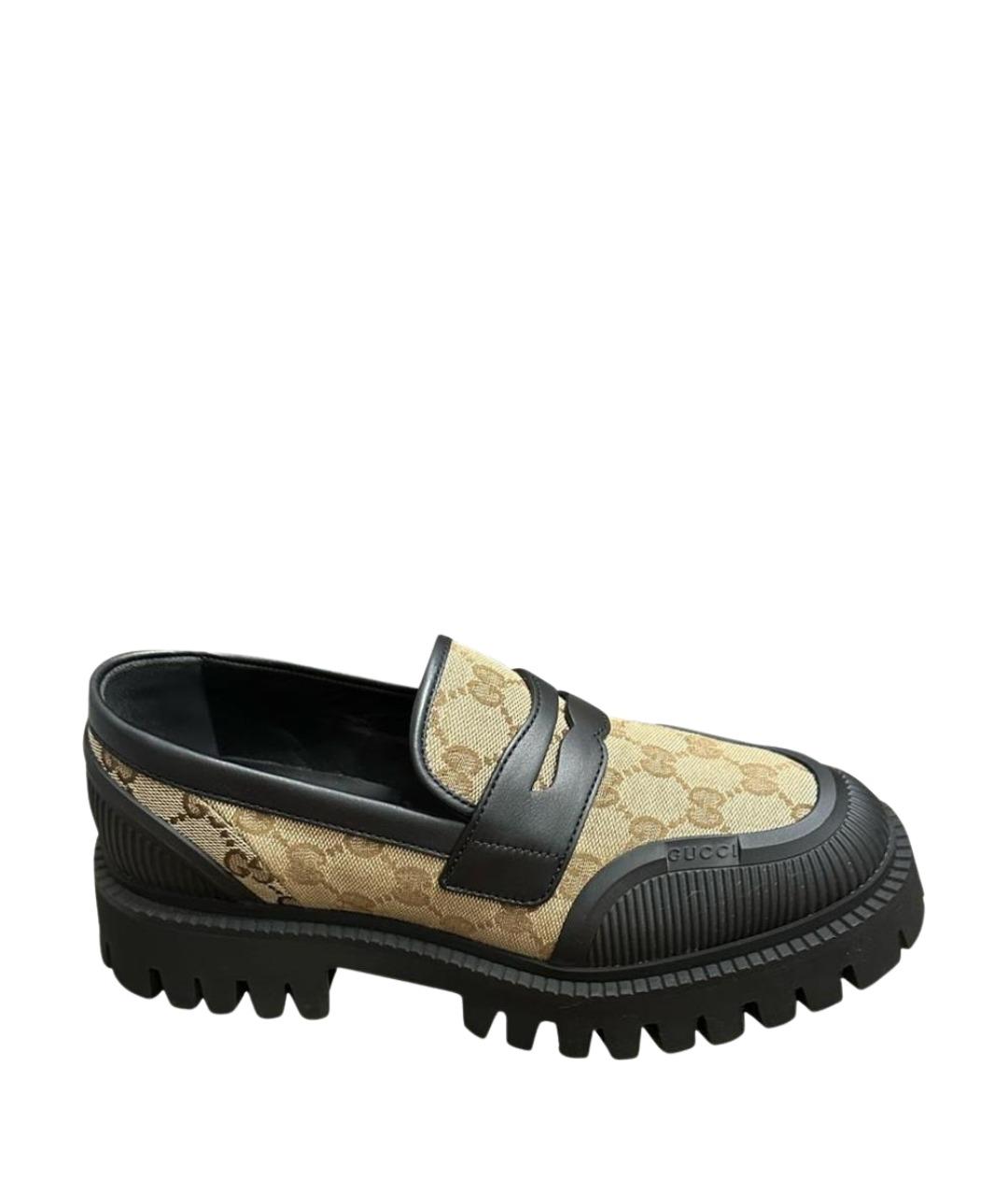 GUCCI Бежевые лоферы, фото 1