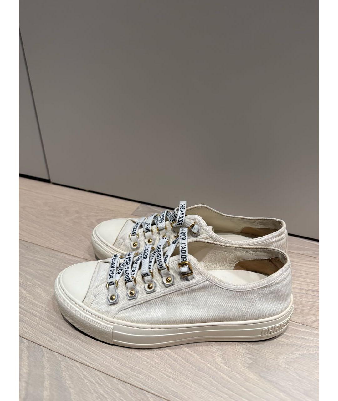 CHRISTIAN DIOR Белые текстильные кеды, фото 5