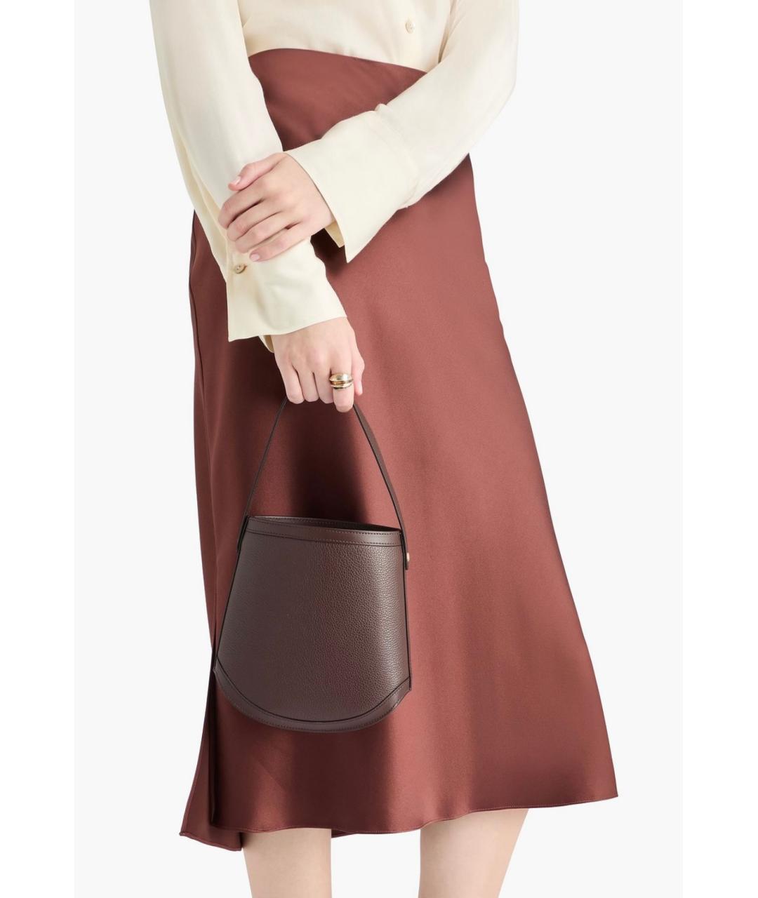 Savette Коричневая кожаная сумка с короткими ручками, фото 2