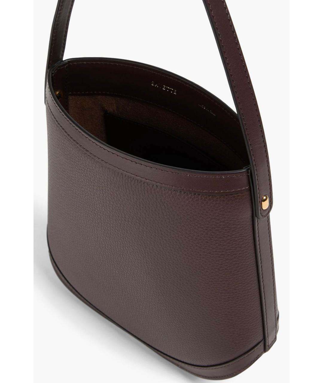 Savette Коричневая кожаная сумка с короткими ручками, фото 4