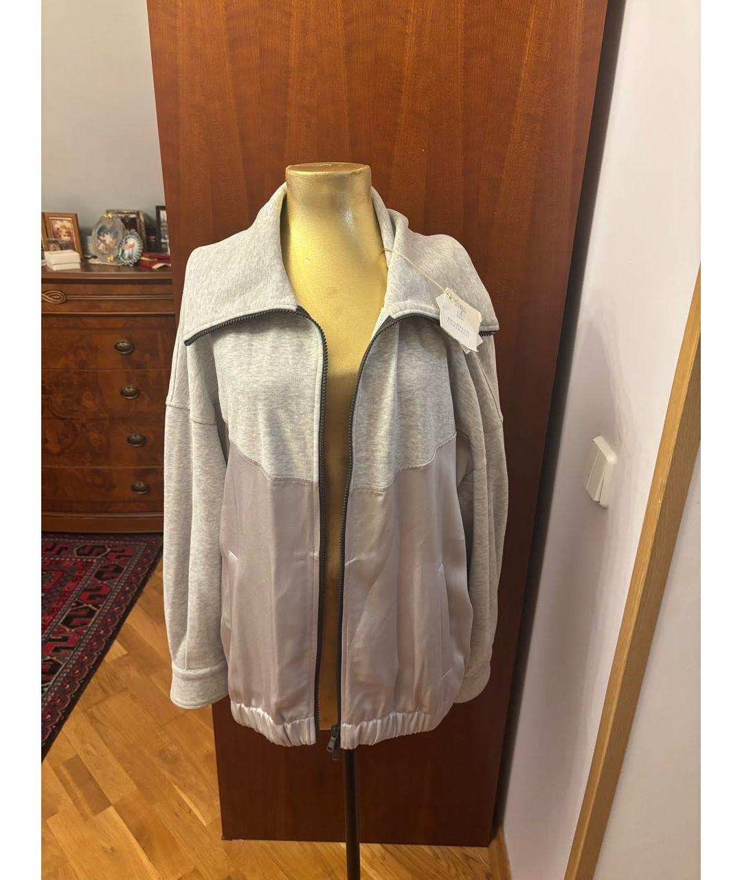 BRUNELLO CUCINELLI Бежевый шелковый кардиган, фото 5