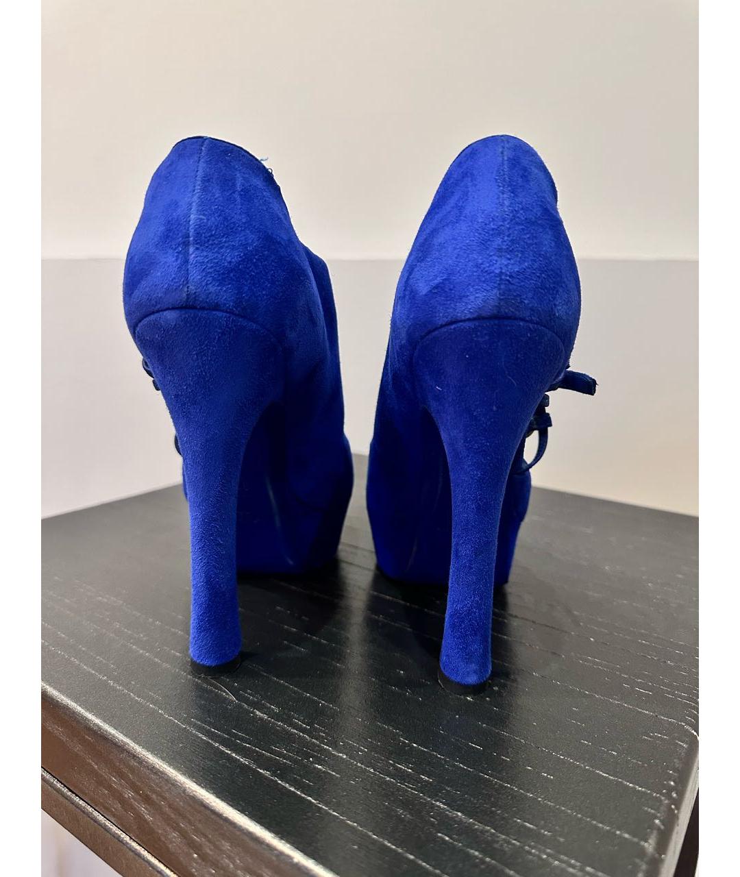 SAINT LAURENT Синие замшевые туфли, фото 4