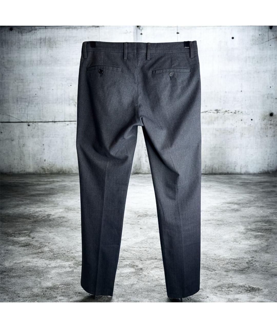DOLCE&GABBANA Серые хлопко-эластановые повседневные брюки, фото 4