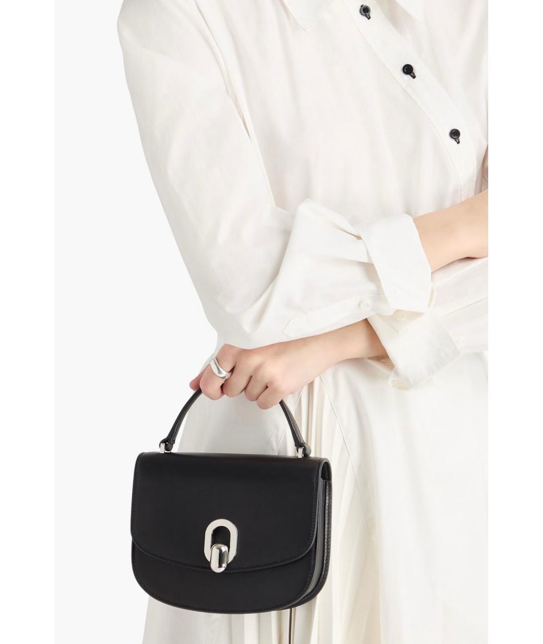 Savette Черная кожаная сумка с короткими ручками, фото 2