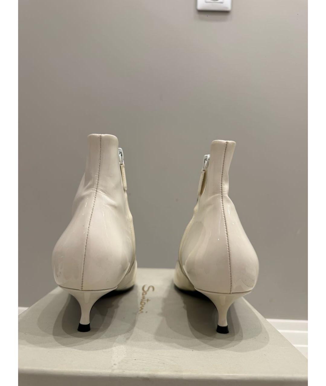 BALENCIAGA Белые ботильоны из лакированной кожи, фото 4