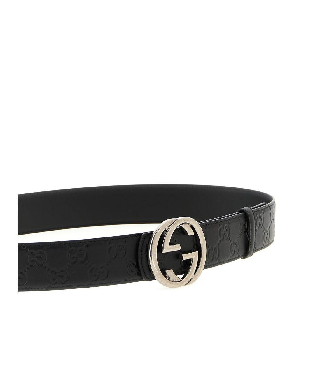 GUCCI Черный кожаный ремень, фото 4