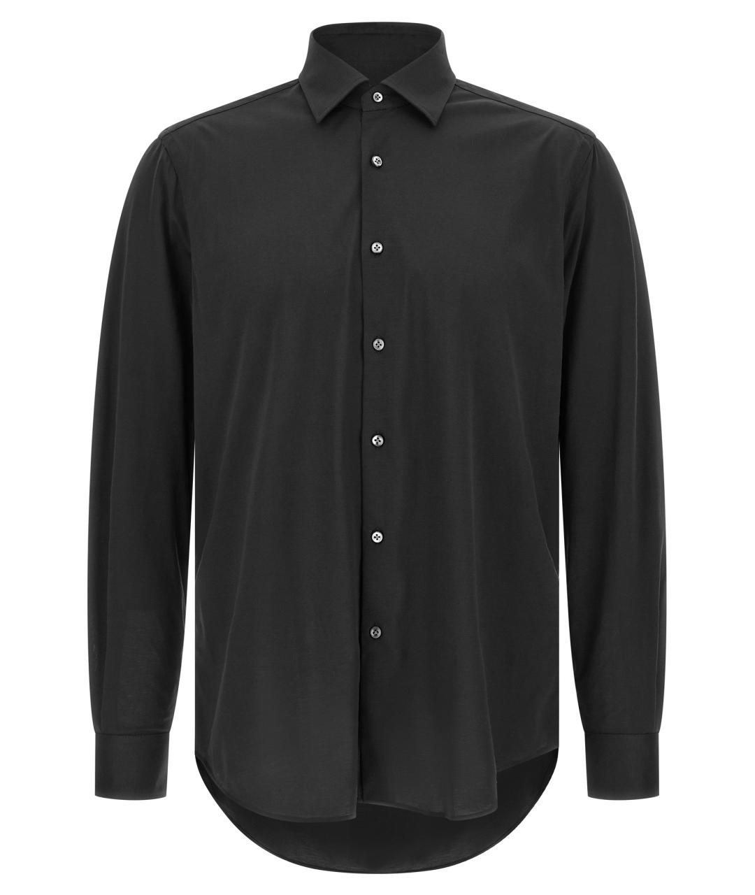 PAL ZILERI Черная хлопковая кэжуал рубашка, фото 1