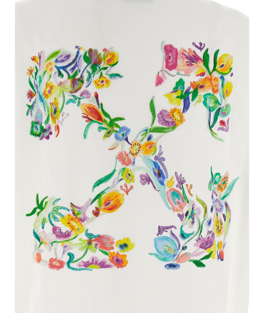 OFF-WHITE Белая хлопковая футболка, фото 4