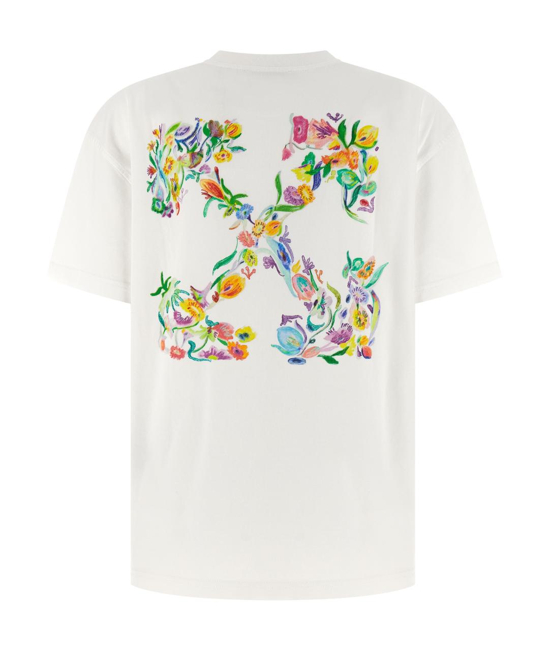 OFF-WHITE Белая хлопковая футболка, фото 2