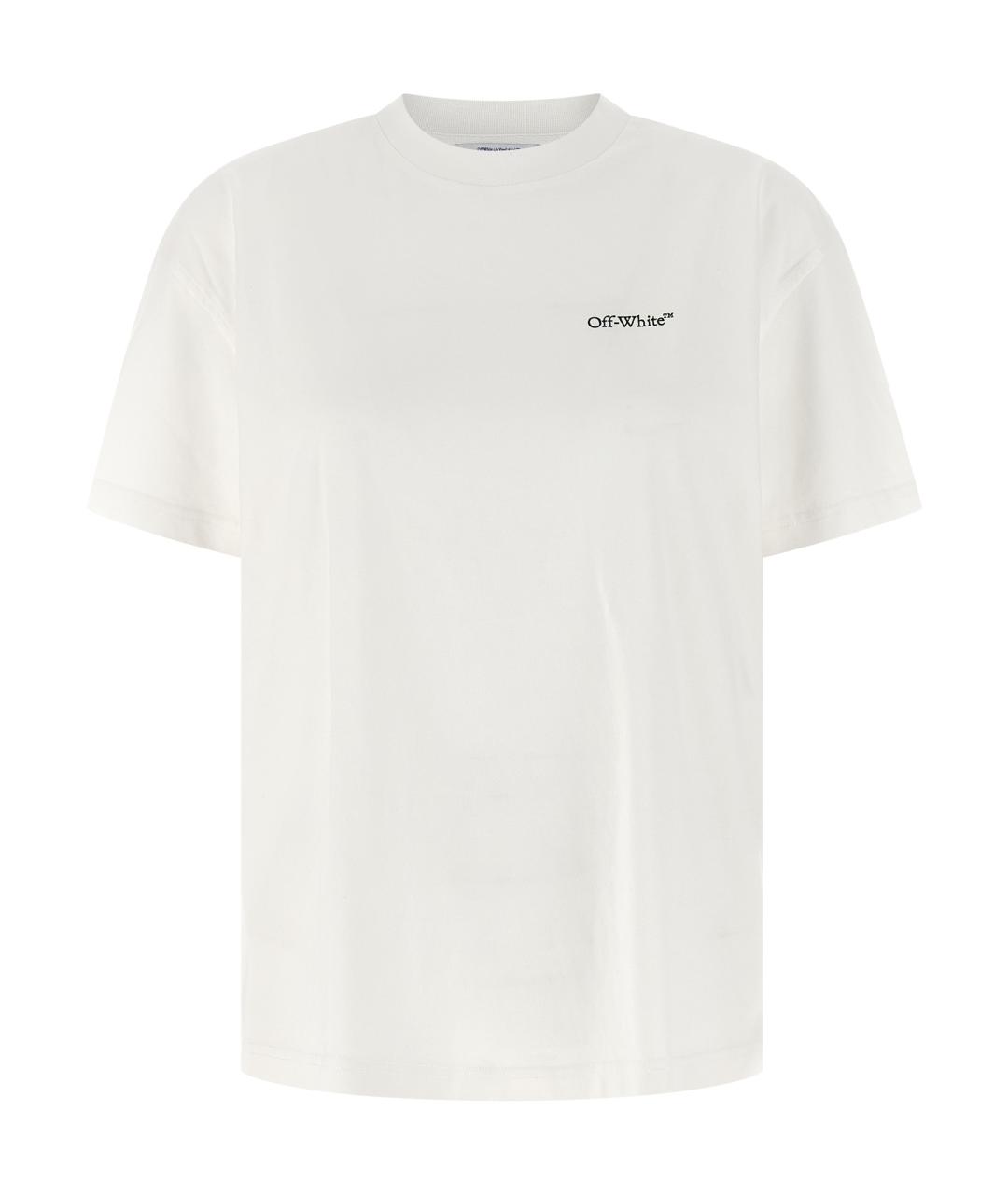 OFF-WHITE Белая хлопковая футболка, фото 1