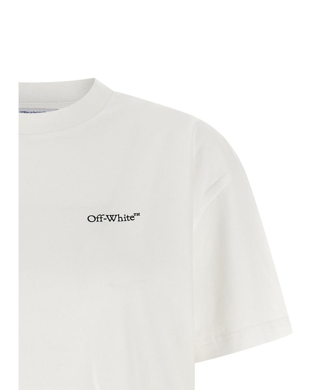 OFF-WHITE Белая хлопковая футболка, фото 3
