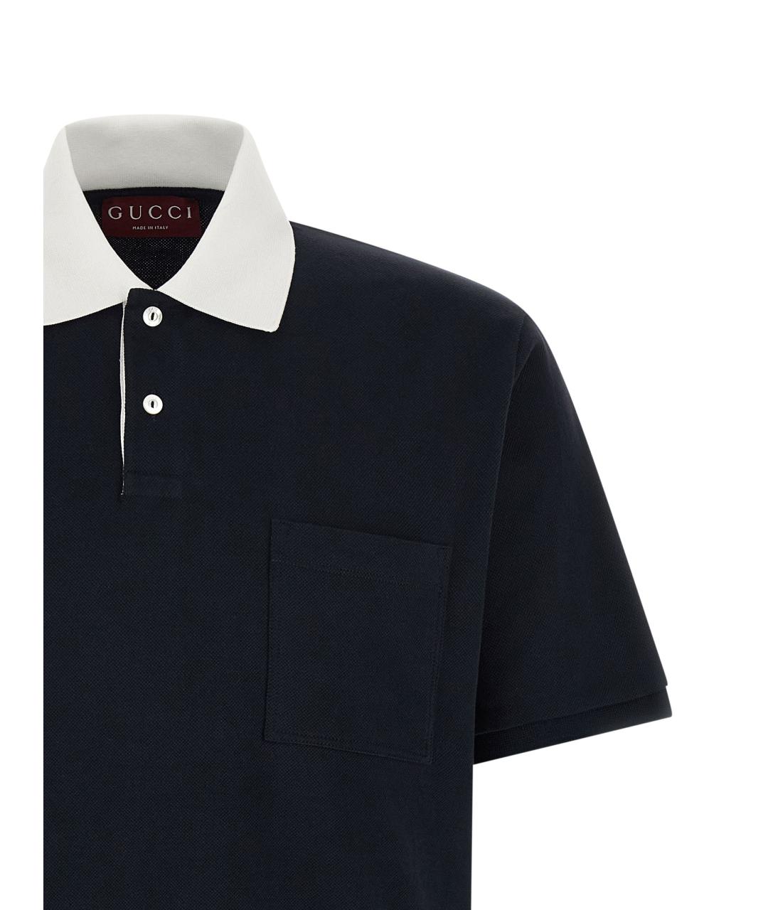 GUCCI Синяя хлопковая футболка, фото 3