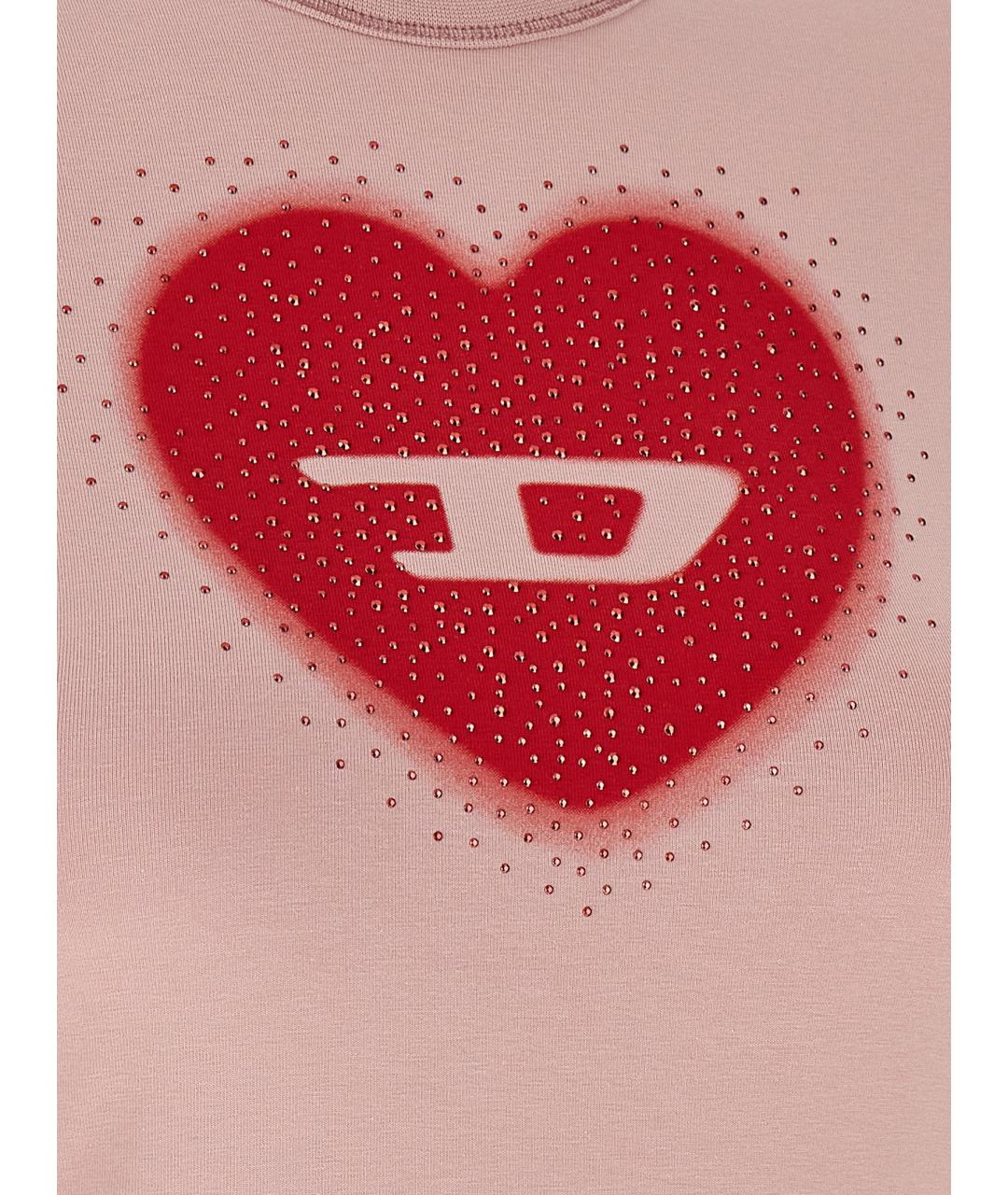 DIESEL Розовая хлопковая футболка, фото 4