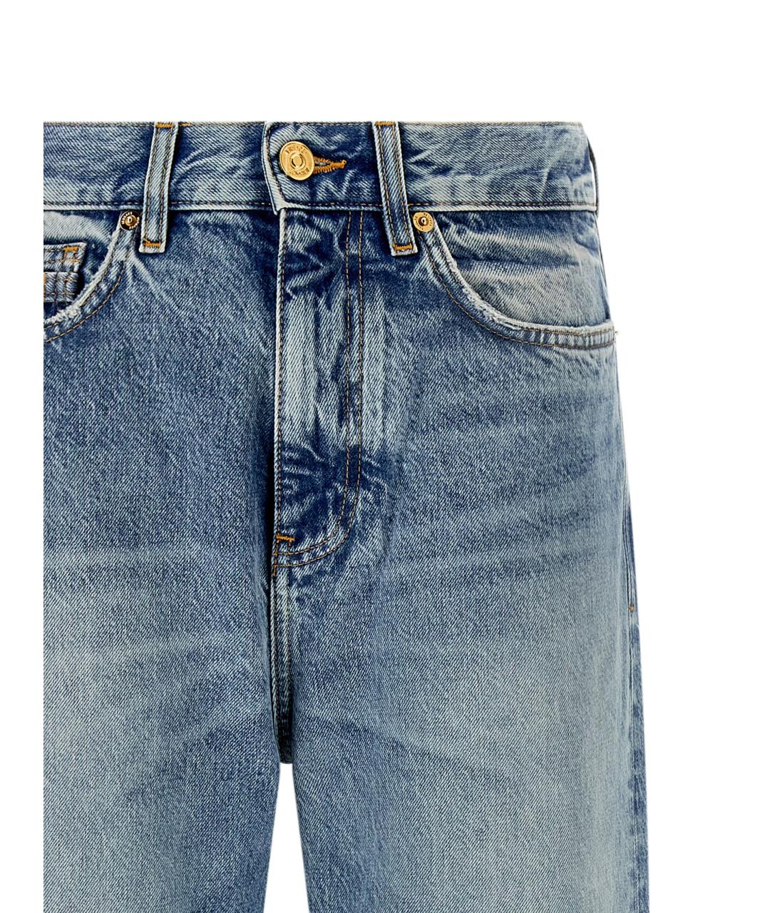 VERSACE Синие хлопковые прямые джинсы, фото 3