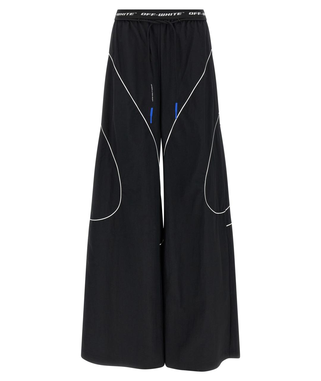 OFF-WHITE Черные полиамидовые брюки широкие, фото 1