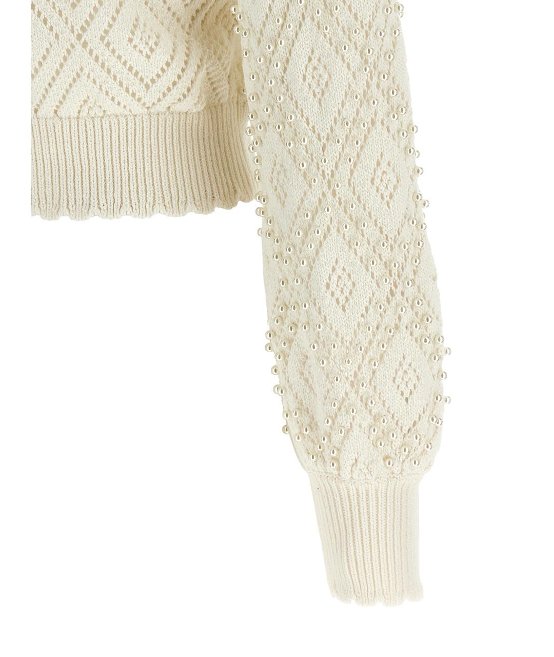 TWIN-SET Белый хлопковый кардиган, фото 4