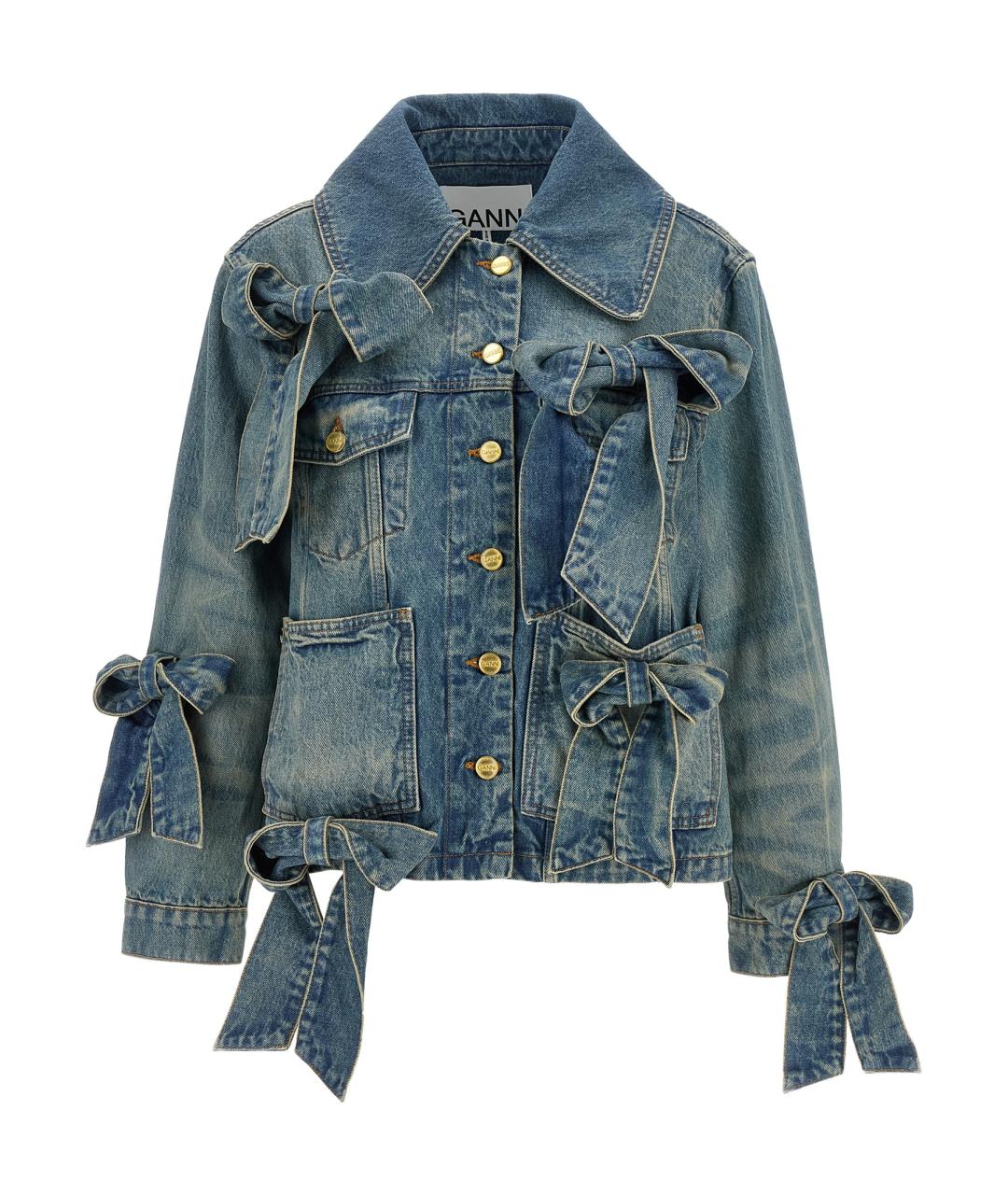 GANNI Синяя хлопковая куртка, фото 1