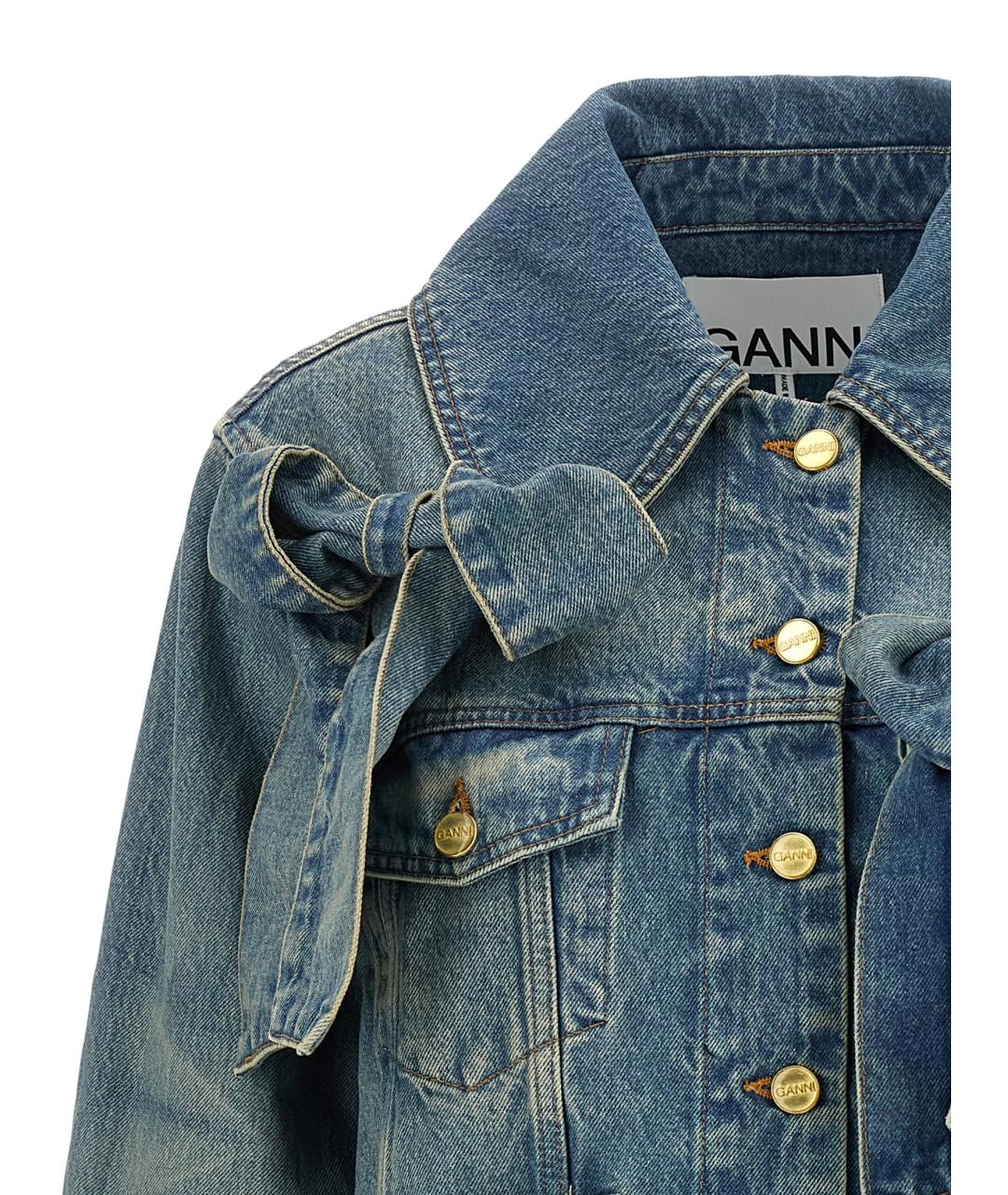 GANNI Синяя хлопковая куртка, фото 3