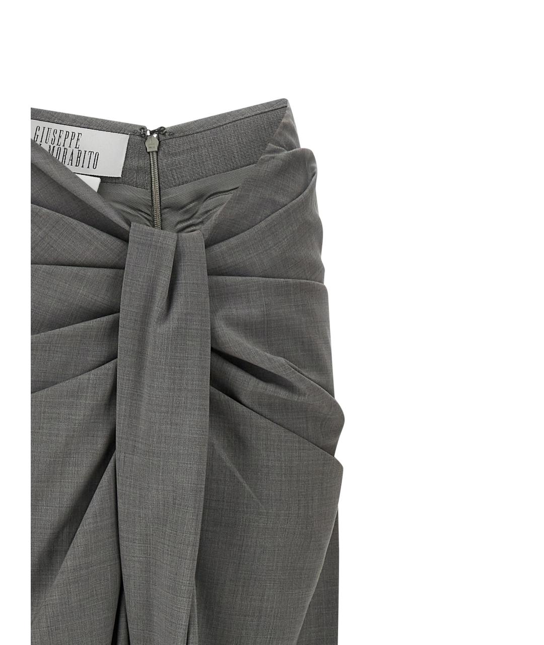 GIUSEPPE DI MORABITO Серые шерстяные прямые брюки, фото 3