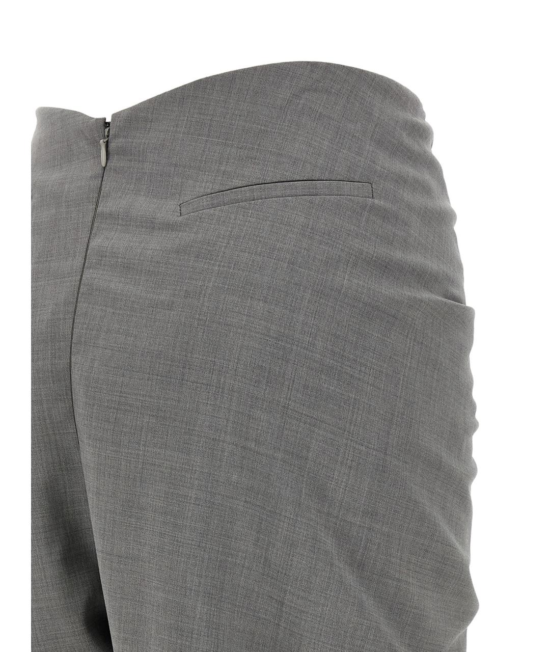 GIUSEPPE DI MORABITO Серые шерстяные прямые брюки, фото 4