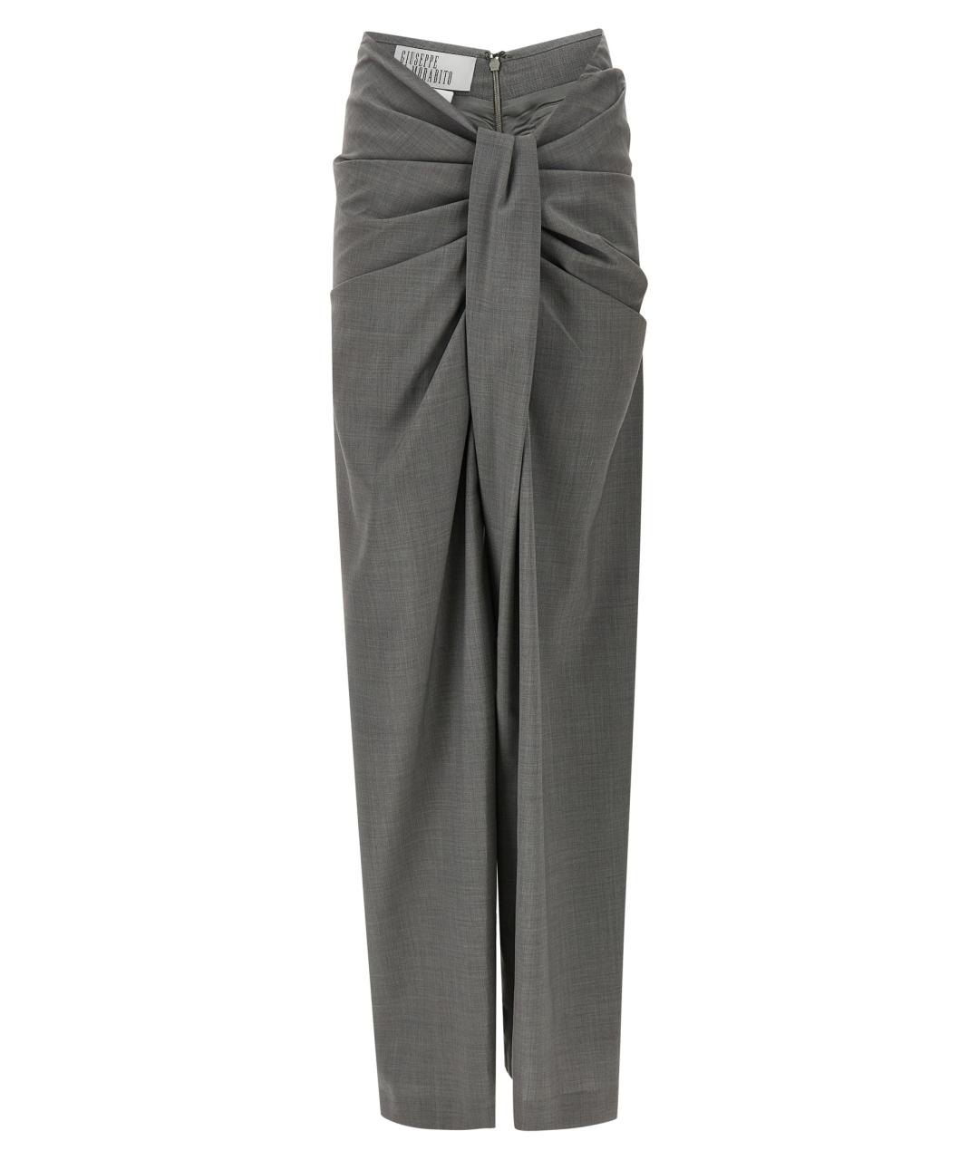 GIUSEPPE DI MORABITO Серые шерстяные прямые брюки, фото 1