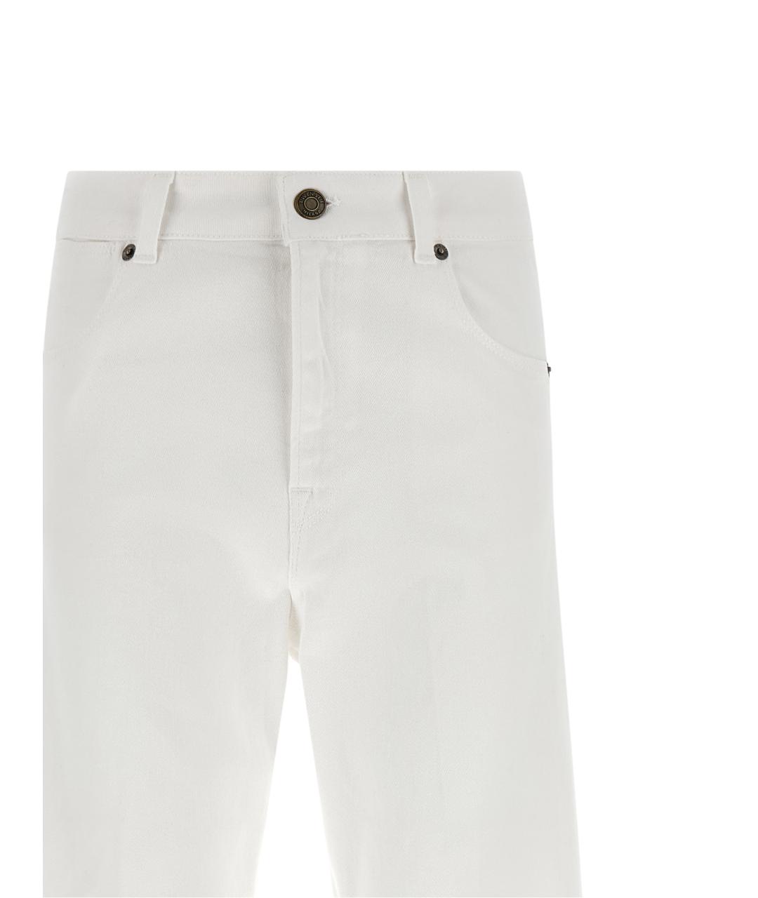 TWIN-SET Белые хлопковые джинсы клеш, фото 3