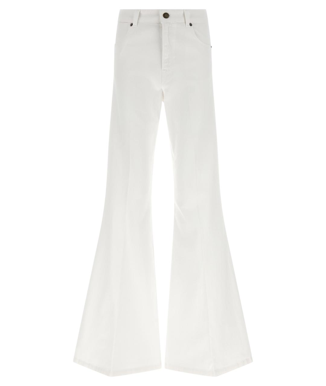 TWIN-SET Белые хлопковые джинсы клеш, фото 1