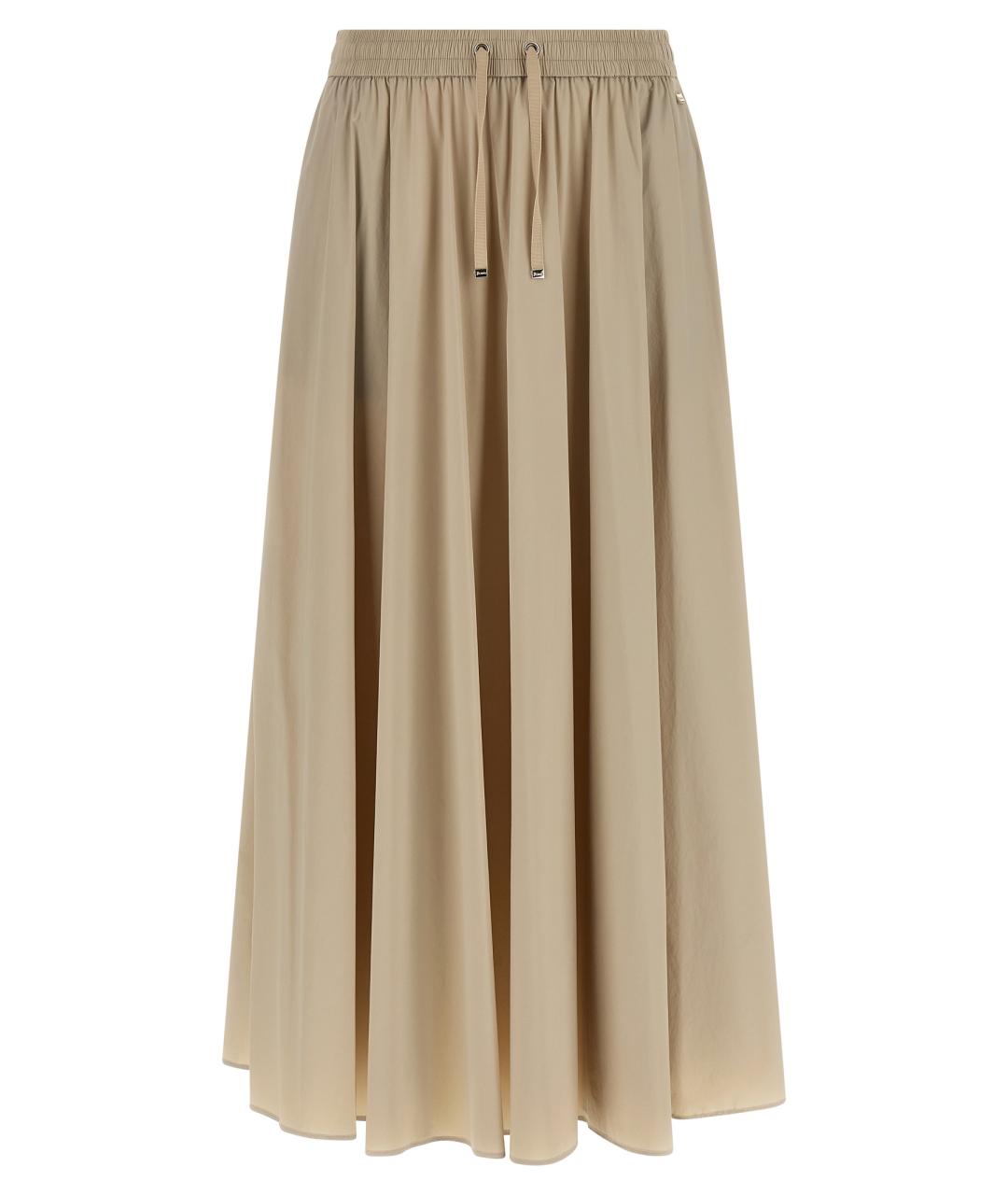 HERNO Бежевая полиамидовая юбка миди, фото 1