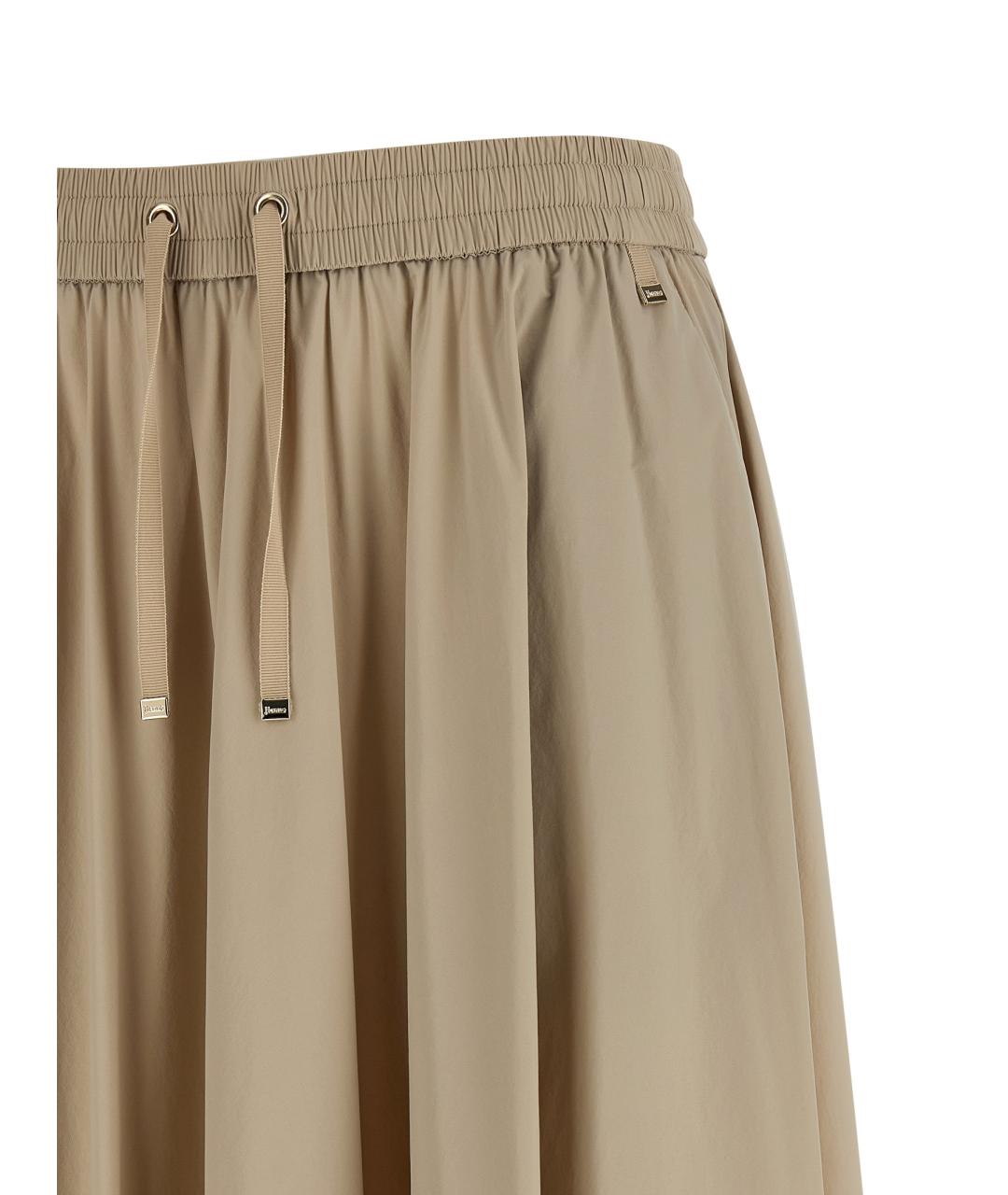 HERNO Бежевая полиамидовая юбка миди, фото 3