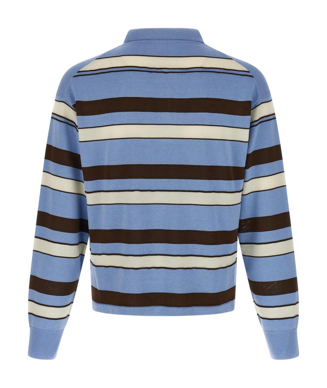 J.W.ANDERSON Голубое хлопковое поло с длинным рукавом, фото 2