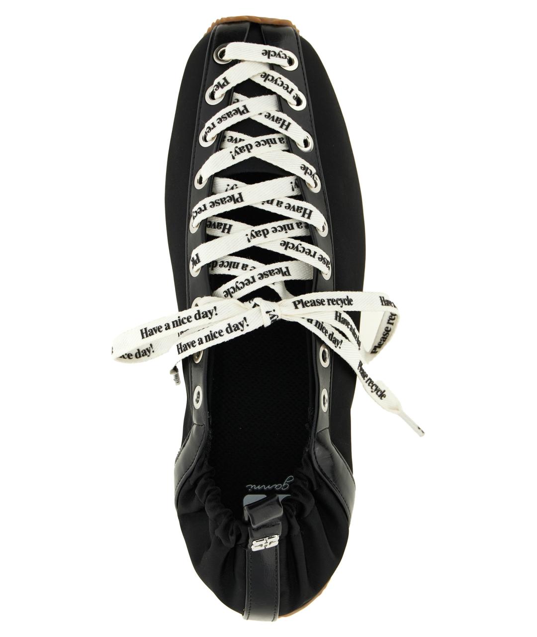 GANNI Черные синтетические балетки, фото 4