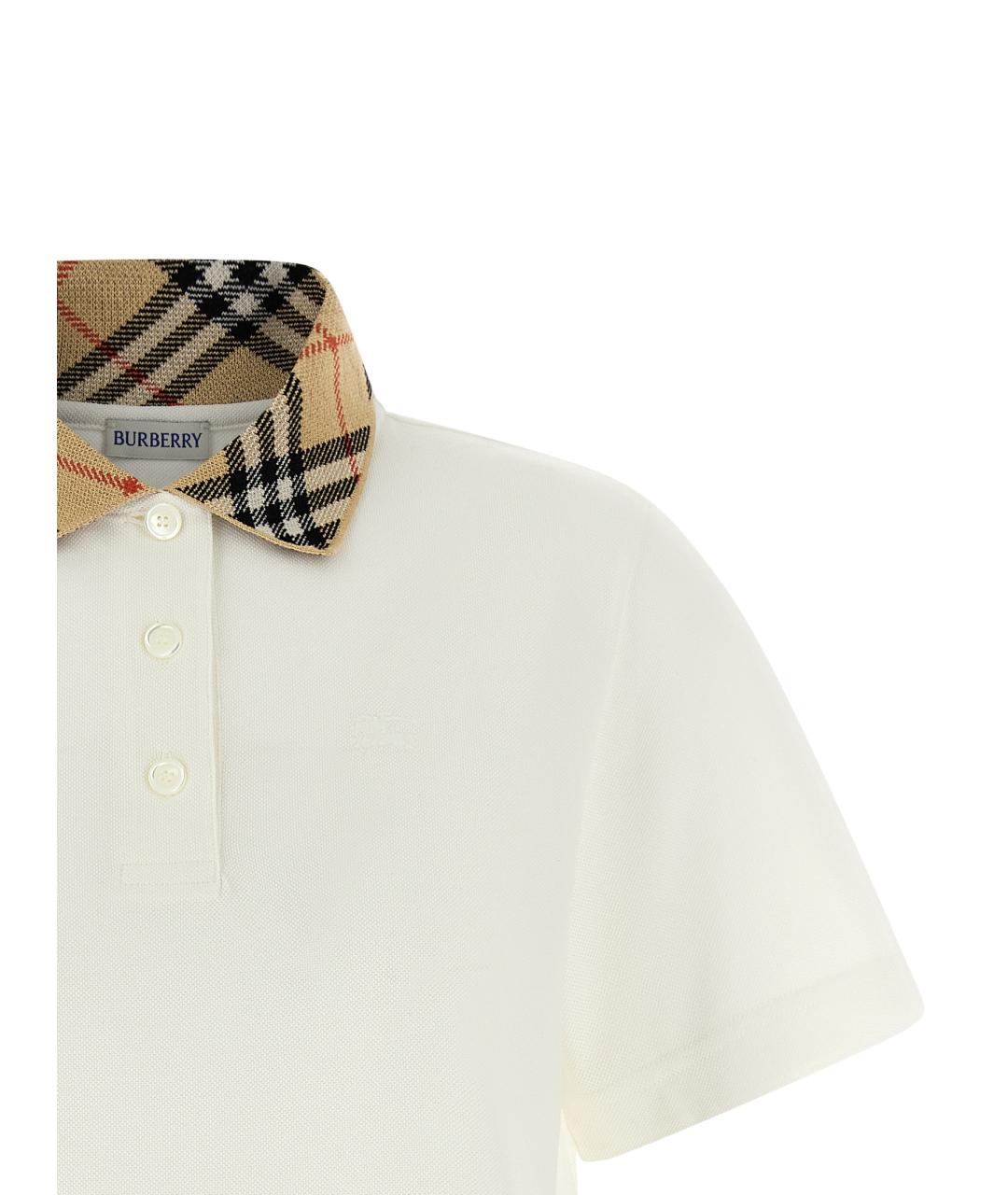BURBERRY Белая хлопковая футболка, фото 3