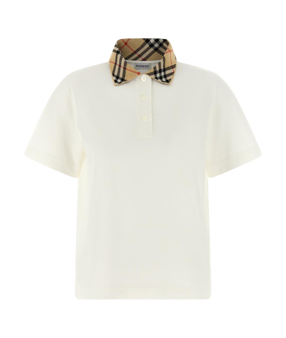 BURBERRY Белая хлопковая футболка, фото 1