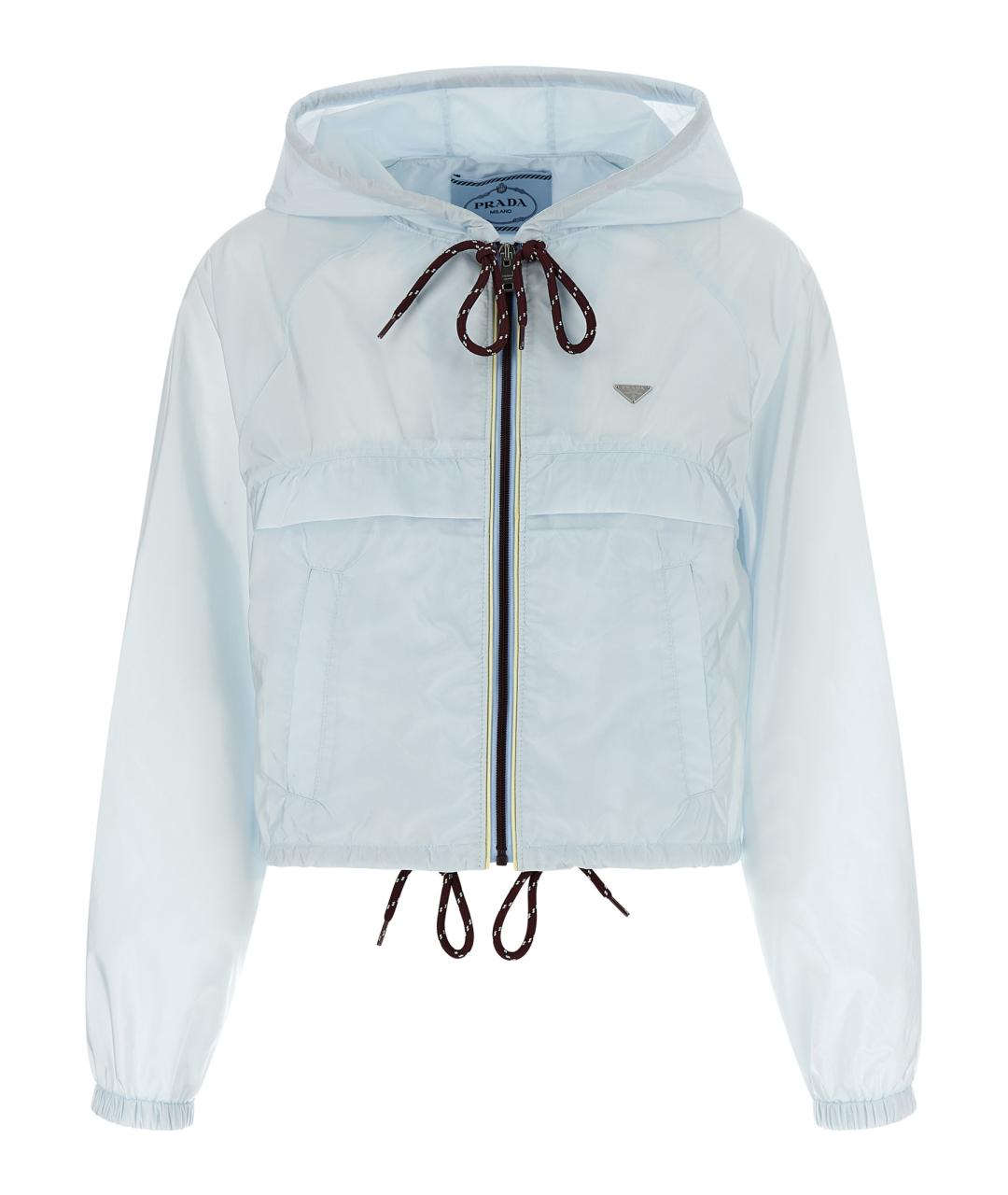 PRADA Голубая полиамидовая куртка, фото 1