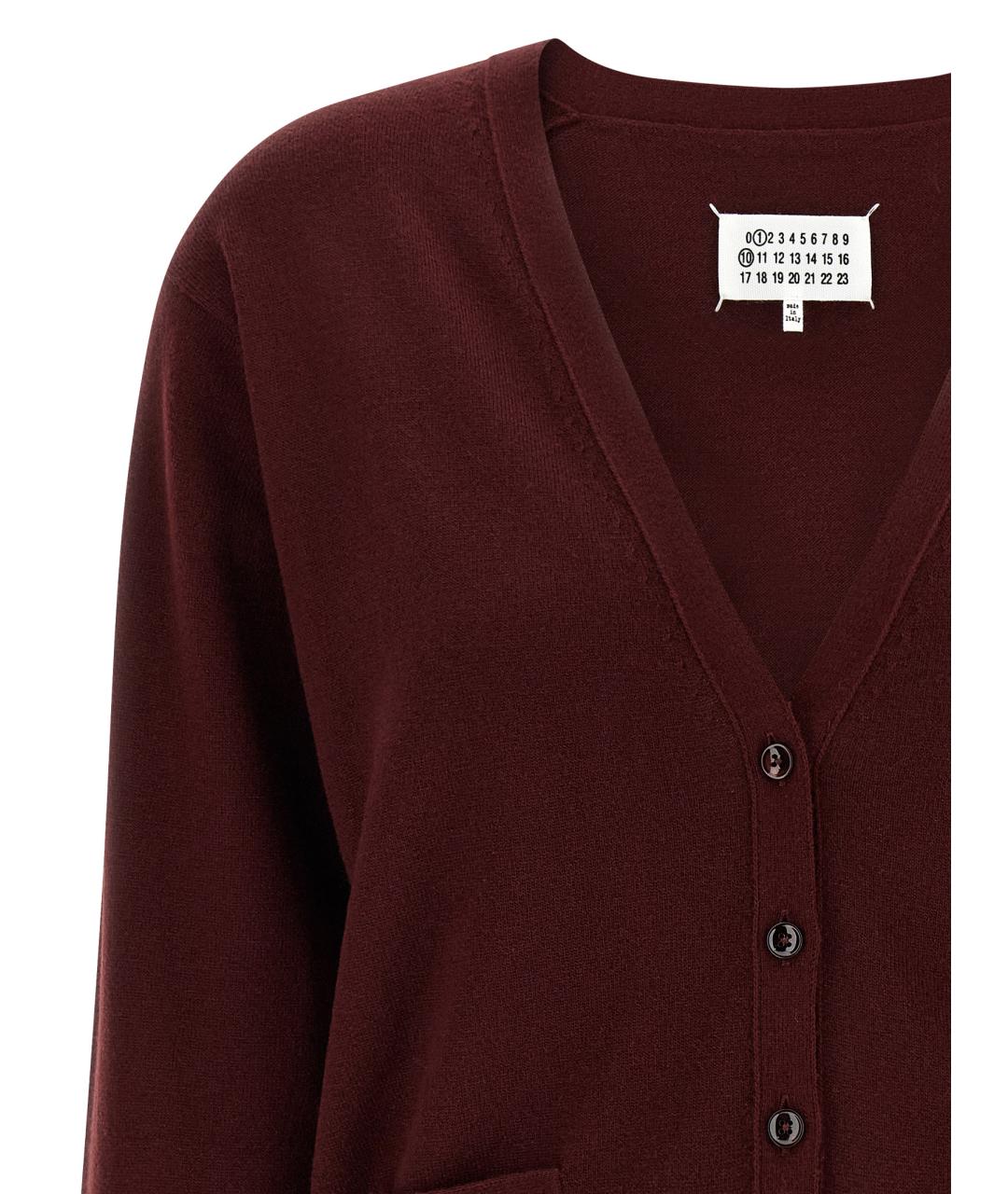 MAISON MARGIELA Бордовый шерстяной кардиган, фото 3