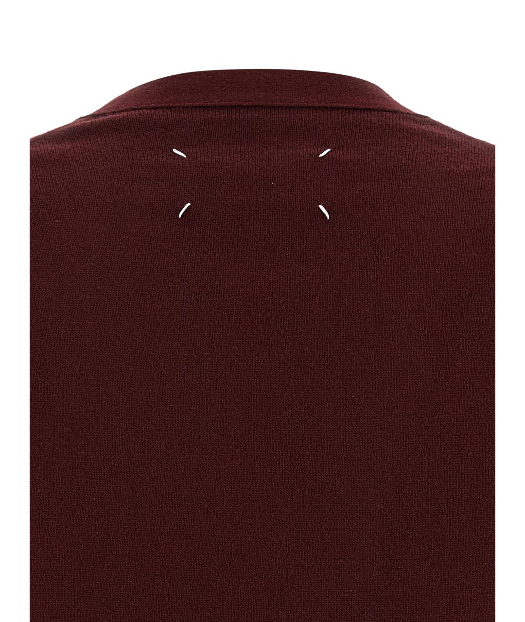 MAISON MARGIELA Бордовый шерстяной кардиган, фото 4