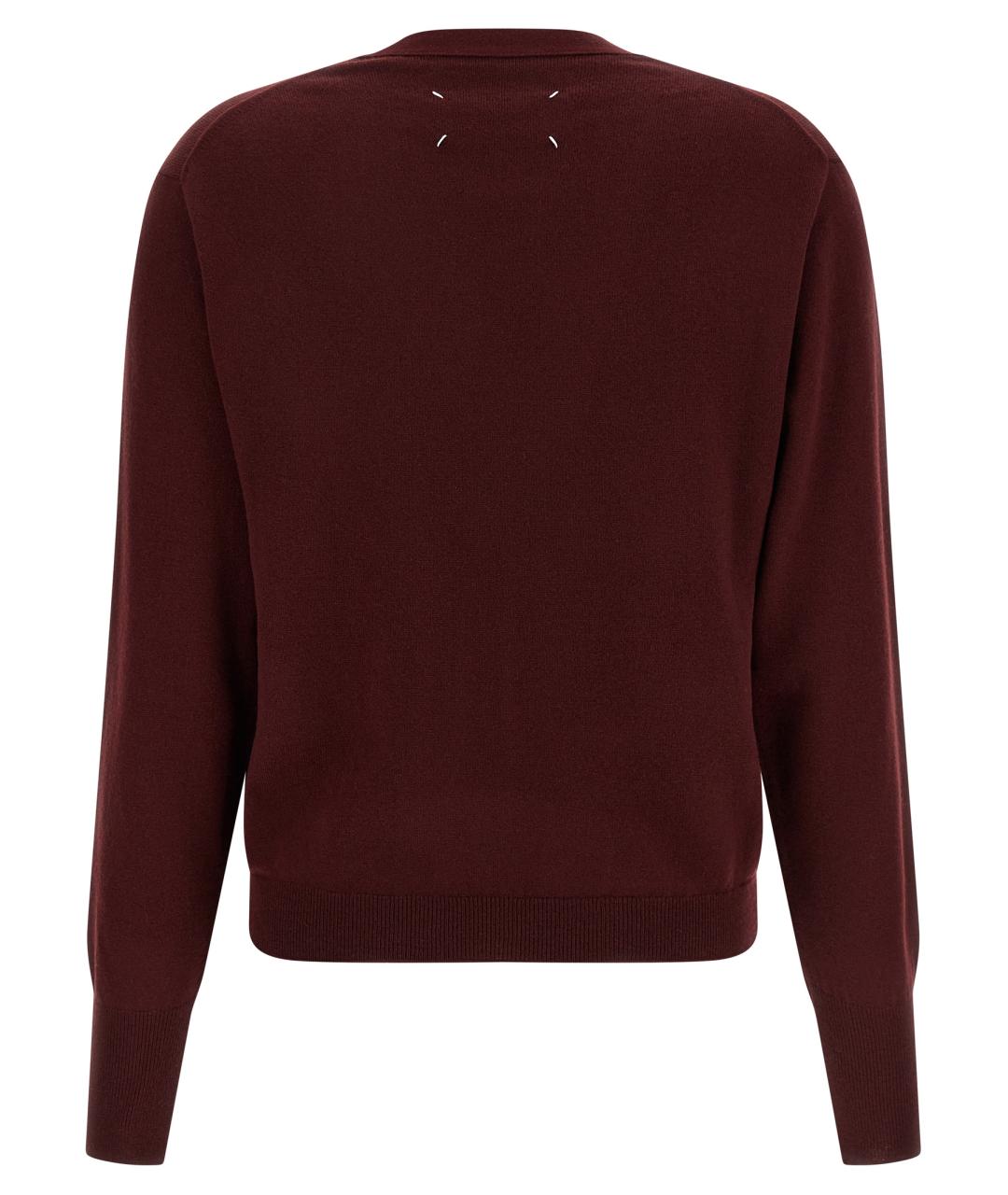 MAISON MARGIELA Бордовый шерстяной кардиган, фото 2