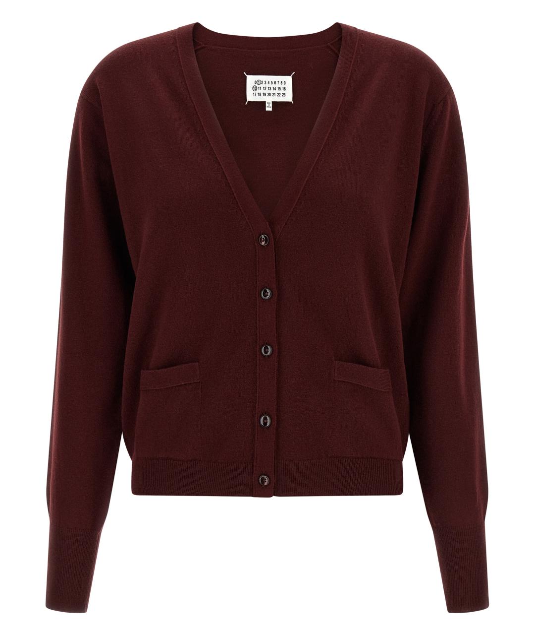 MAISON MARGIELA Бордовый шерстяной кардиган, фото 1