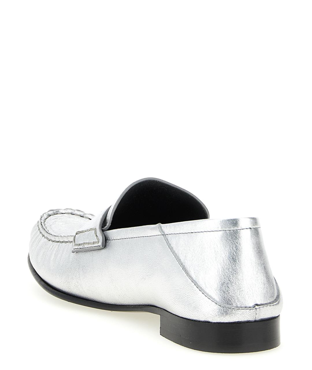 VERSACE Серебряные кожаные лоферы, фото 3