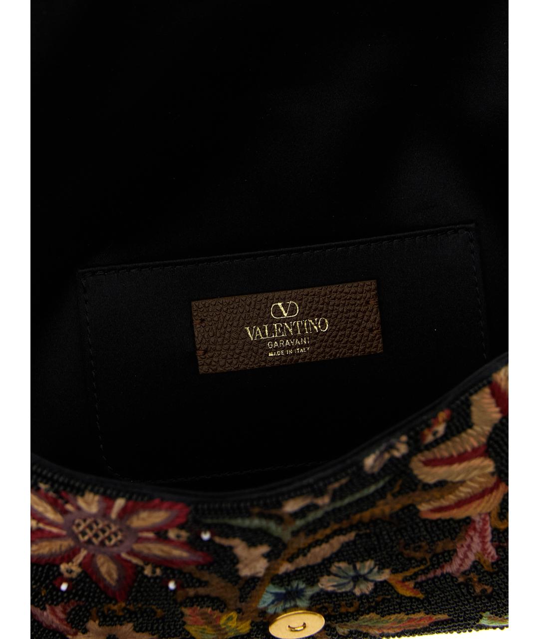 VALENTINO Черная тканевая сумка с короткими ручками, фото 4