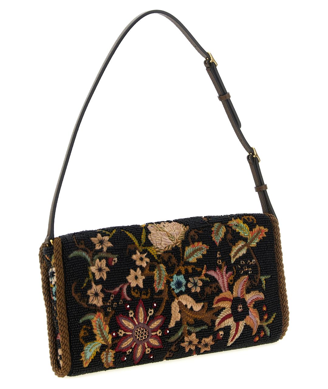 VALENTINO Черная тканевая сумка с короткими ручками, фото 2