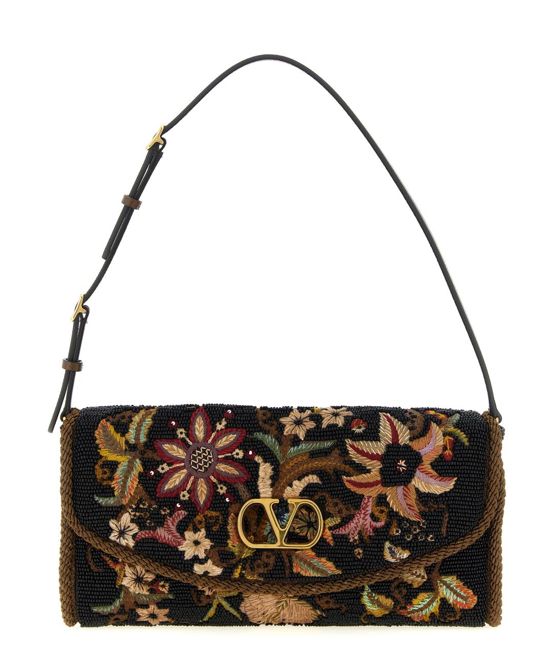 VALENTINO Черная тканевая сумка с короткими ручками, фото 1