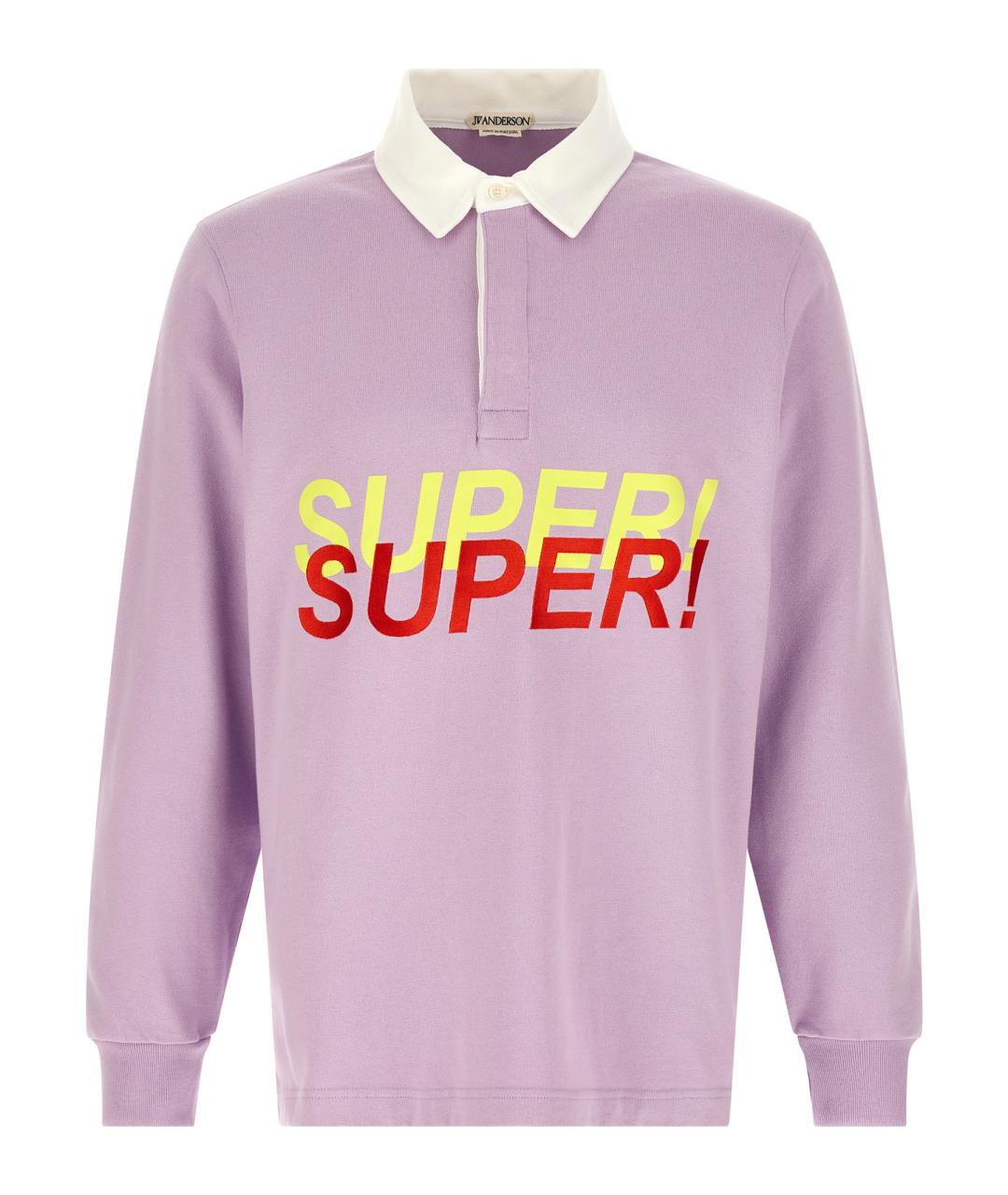J.W.ANDERSON Фиолетовое хлопковое поло с длинным рукавом, фото 1