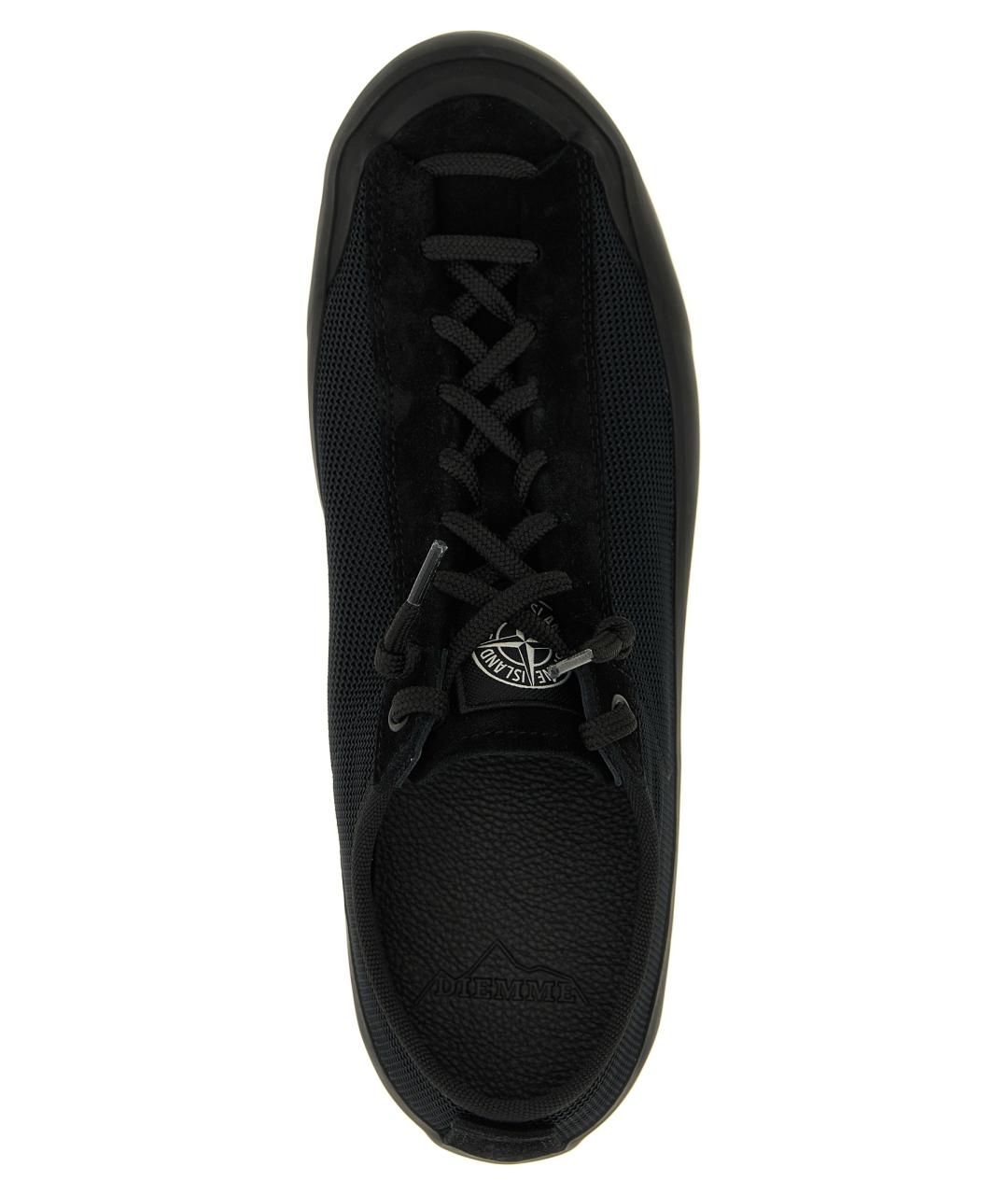 STONE ISLAND Черные текстильные низкие кроссовки / кеды, фото 4