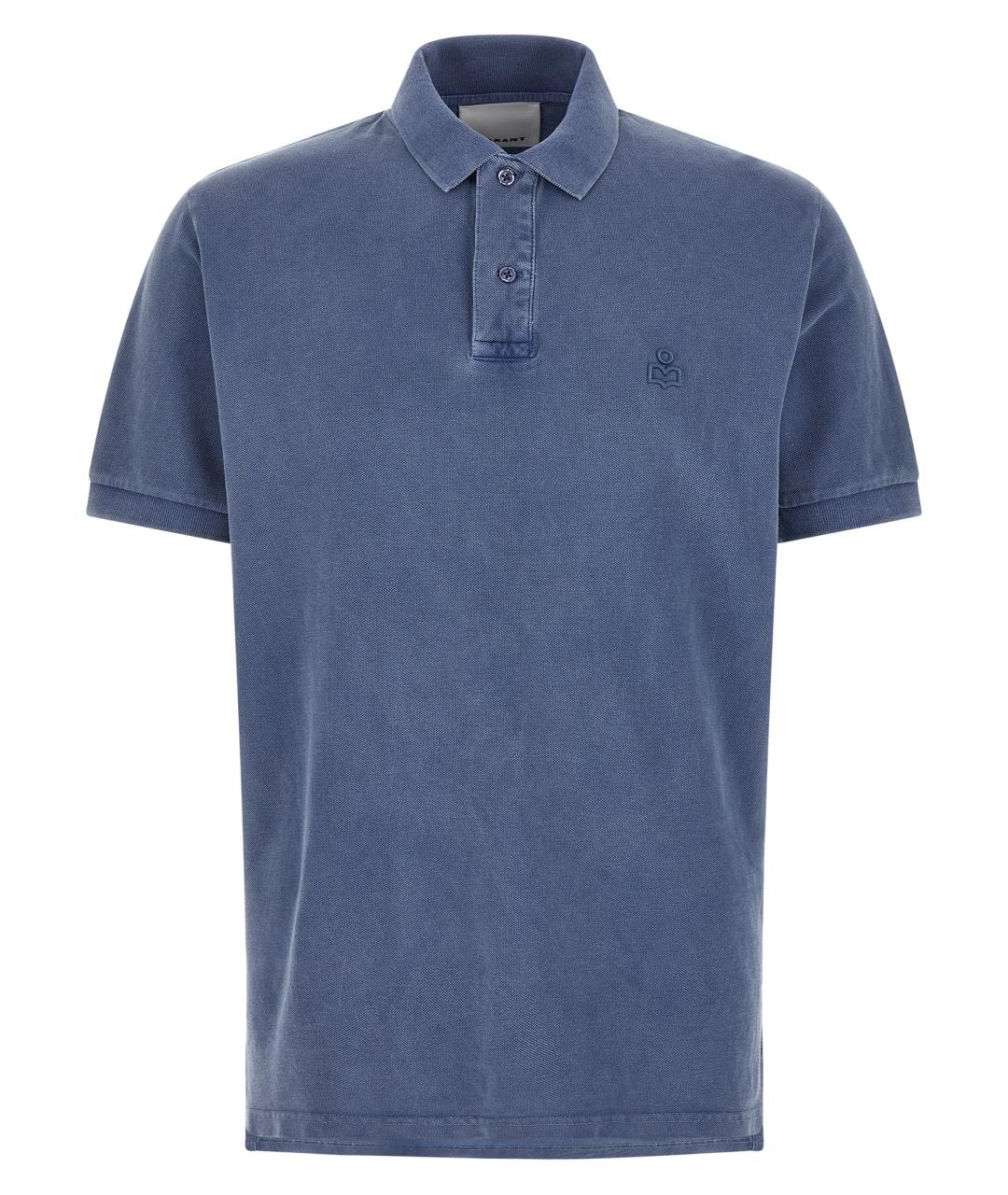 ISABEL MARANT Синее хлопковое поло с коротким рукавом, фото 1