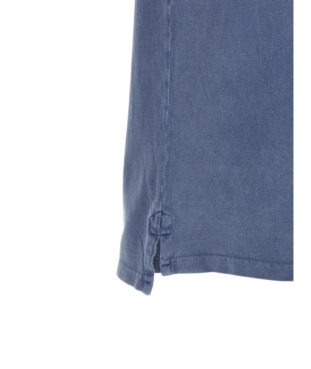 ISABEL MARANT Синее хлопковое поло с коротким рукавом, фото 4